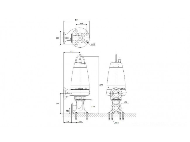 Насос канализационный Grundfos SE1.100.100.75.A.EX.4.51D.B