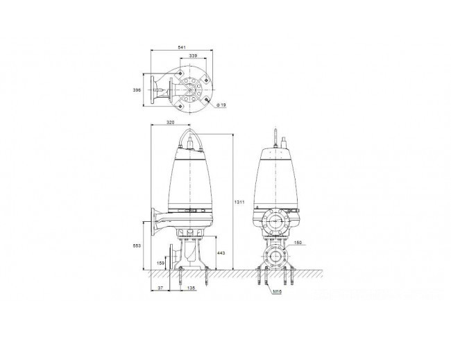 Насос канализационный Grundfos SE1.100.150.40.A.EX.4.51D.B