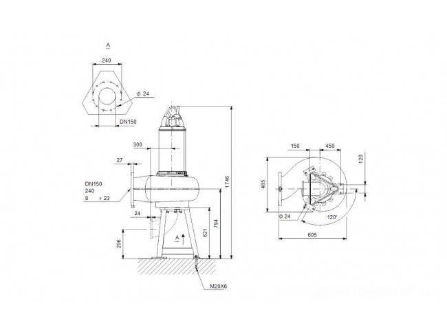 Насос канализационный Grundfos SE1.85.150.150.4.52H.C.EX.51D