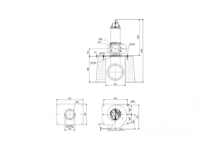 Насос канализационный Grundfos SE2.125.300.180.6.52E.D.Q.EX.51D
