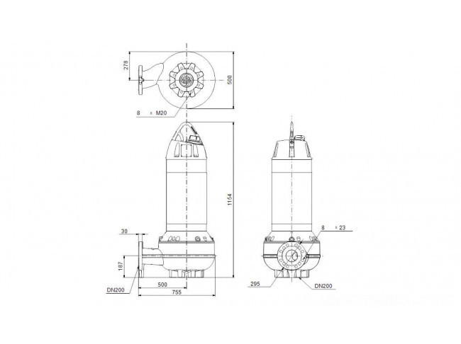 Насос канализационный Grundfos SL1.110.200.130.4.52M.S.Q.N.51D