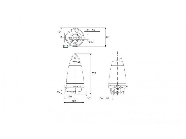 Насос канализационный GRUNDFOS SE1.50.65.22.A.EX.2.50D.B