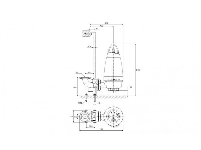 Насос канализационный GRUNDFOS SEV.80.80.22.A.EX.4.50D
