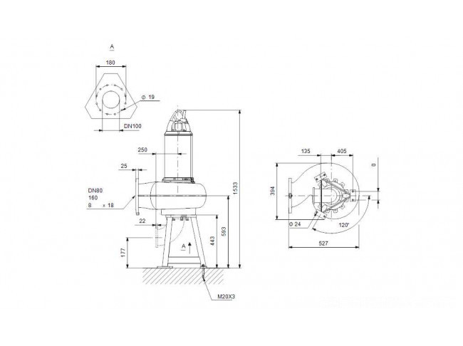 Насос канализационный GRUNDFOS SEV.80.80.240.2.52H.C.Q.EX.51D