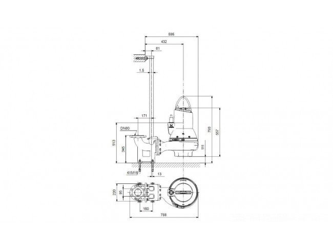 Насос канализационный GRUNDFOS SL1.80.80.15.A.EX.4.50D.C