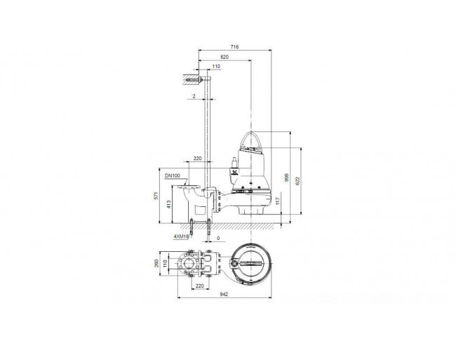 Насос канализационный GRUNDFOS SLV.80.100.92.A.EX.2.51D.C