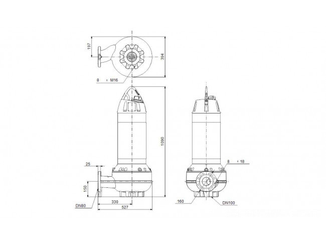 Насос канализационный GRUNDFOS SLV.80.80.185.2.52H.S.Q.EX.51D