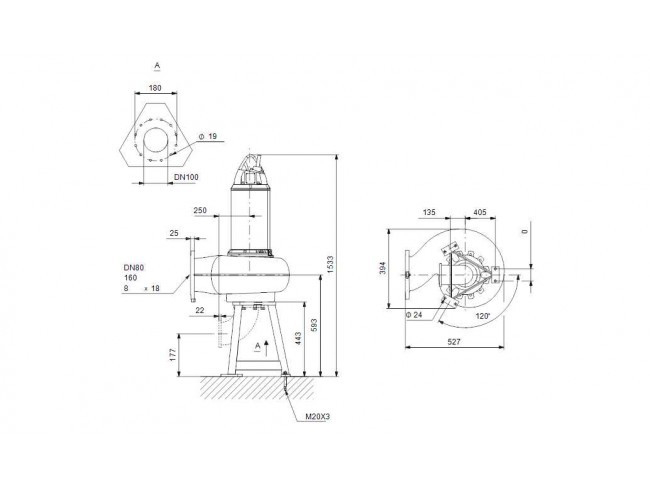 Насос канализационный Grundfos SEV.80.80.130.2.52H.C.N.51D