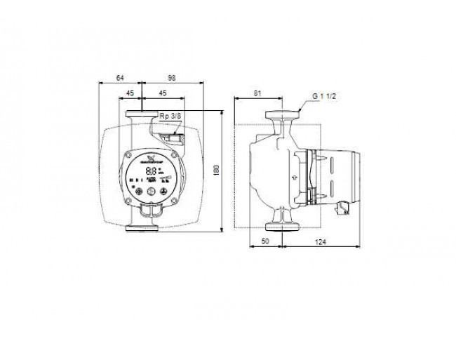 Насос циркуляционный Grundfos ALPHA3 25-40 A 180 с воздухоотводчиком